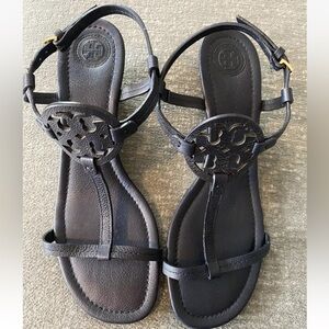 Tory Burch Miller Wedge sandals 8M,  Navy